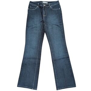 Chico's Platinum Jeans 0 Small 4 Dark Faded Denim‎ Boot Cut Bootcut Chicos